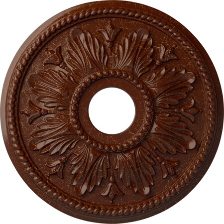 Ekena Millwork Edinburgh Medallion (Canopies up to 5 1/8"), 18 1/8"OD x 3 1/2"ID x 2 3/4"P, Burnished Mahogany CM18ED1BMC
